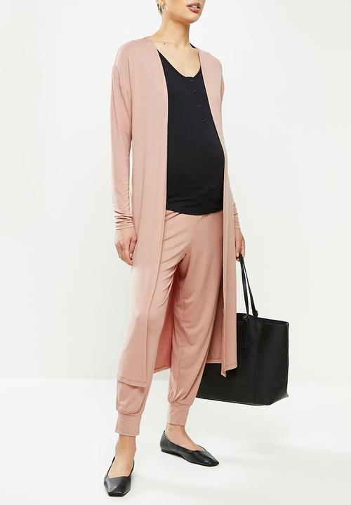 edit Maternity - Ll midi cardi - pink