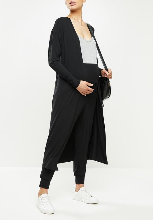 edit Maternity - Ll midi cardi - black