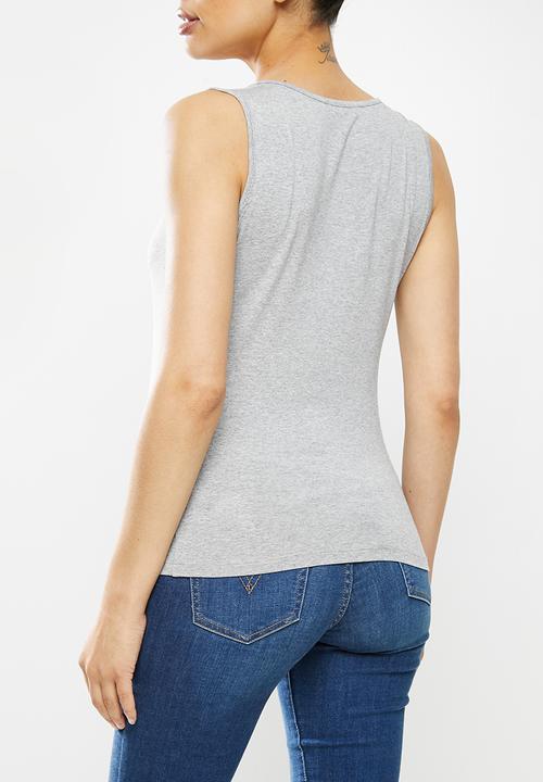 edit Maternity - Button down tank - grey
