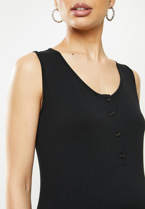 edit Maternity - Button down tank - black