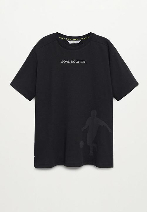 MANGO - T-shirt double - black