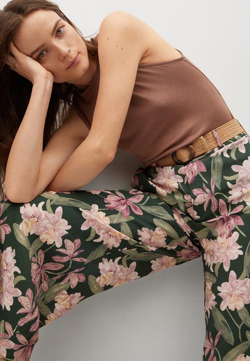 MANGO - Trouser slula - green