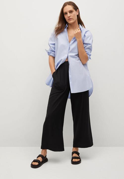 MANGO - Trousers bambu - black