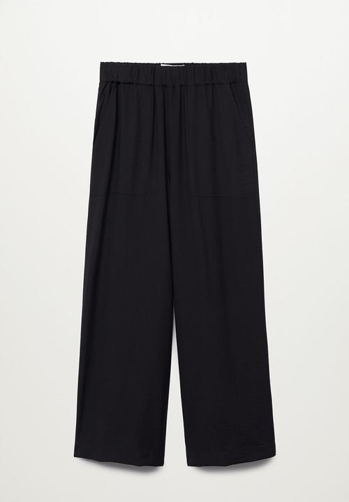 MANGO - Trousers bambu - black