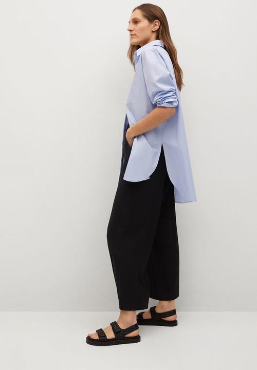 MANGO - Trousers bambu - black