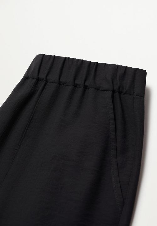 MANGO - Trousers bambu - black