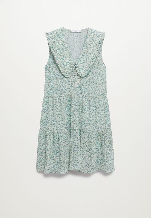 MANGO - Dress collar - green