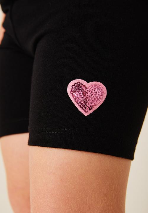 Flyersunion - 2 pack biker short - black & pink