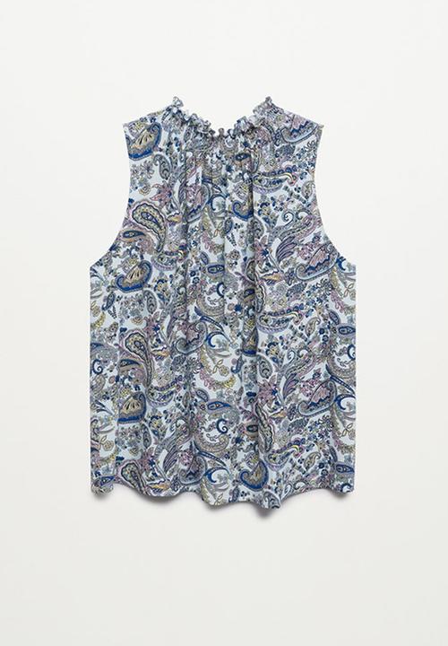 MANGO - Top quentin - light pastel blue