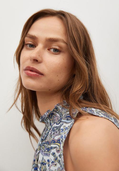 MANGO - Top quentin - light pastel blue