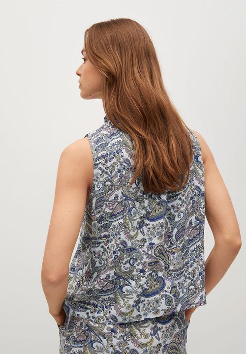 MANGO - Top quentin - light pastel blue