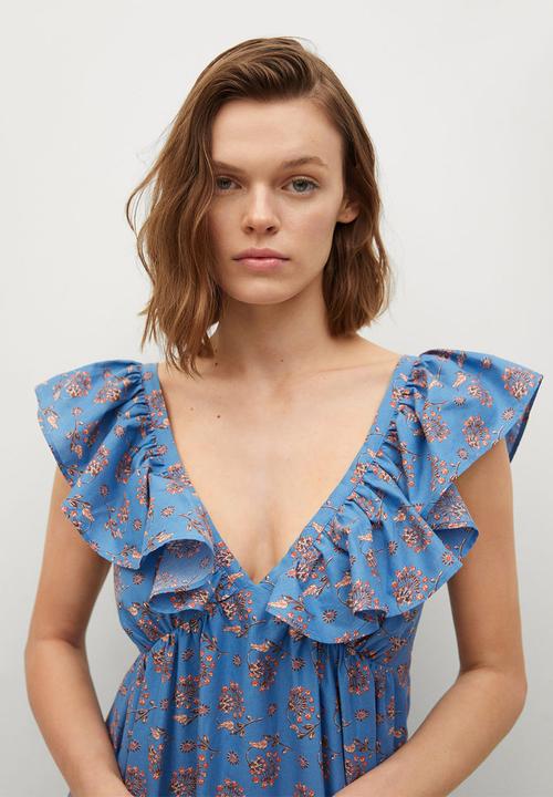 MANGO - Dress sunny - medium blue