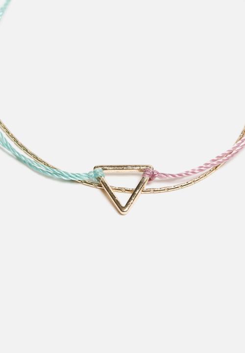 Orelia - Open Triangle & Thread Bracelet
