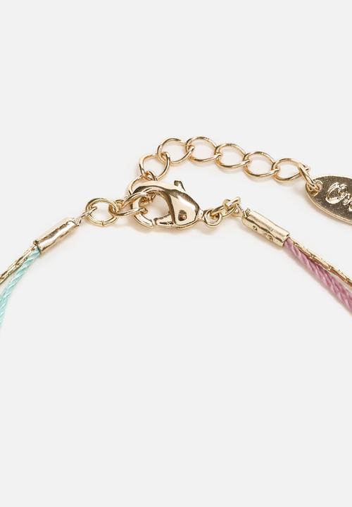 Orelia - Open Triangle & Thread Bracelet