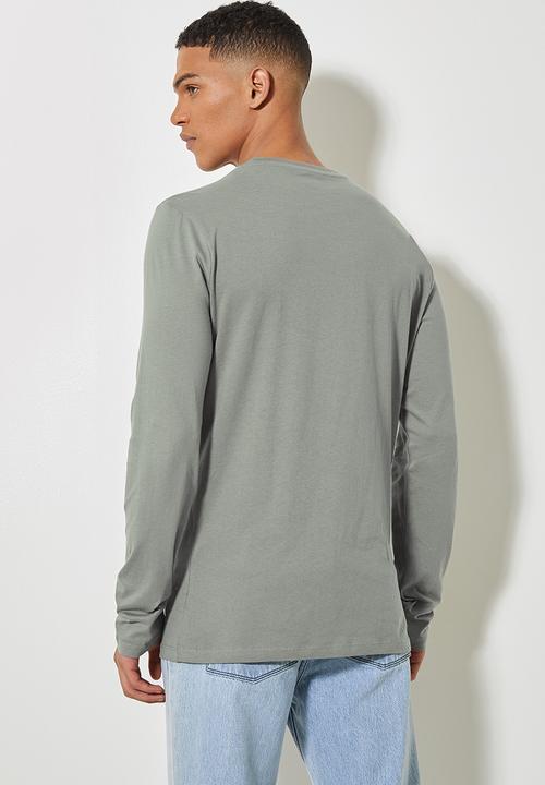 Superbalist - Nate long sleeve crew neck tee - mid grey 