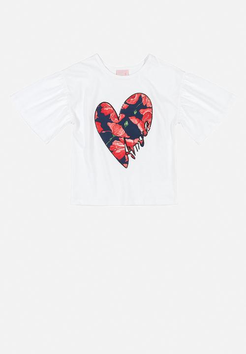 Quimby - Girls rose heart tee & shorts set - multi