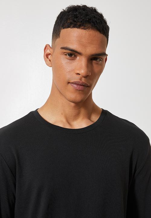 Superbalist - Nate long sleeve crew neck tee - black 