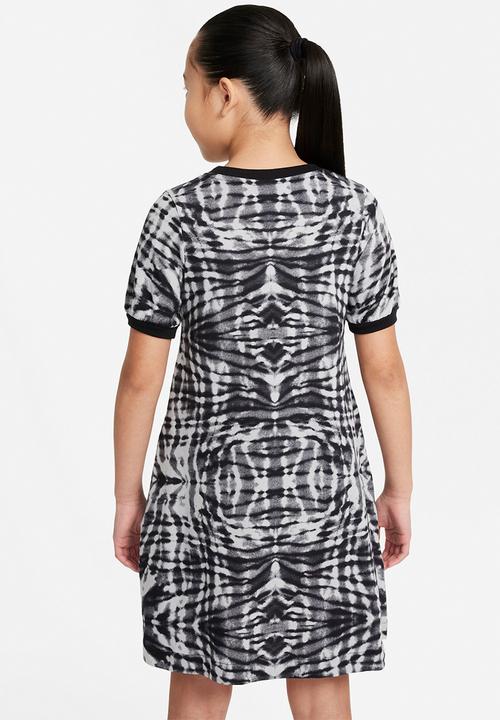 Nike - G nsw aop ss dress - black & white