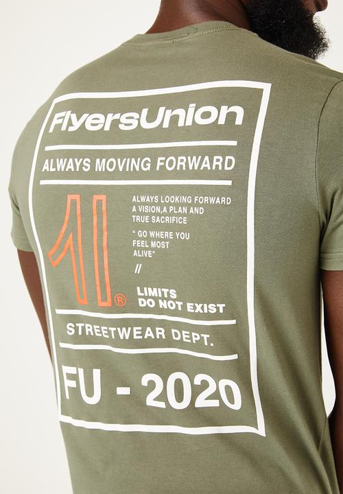 Flyersunion - Regular printed tee - olive