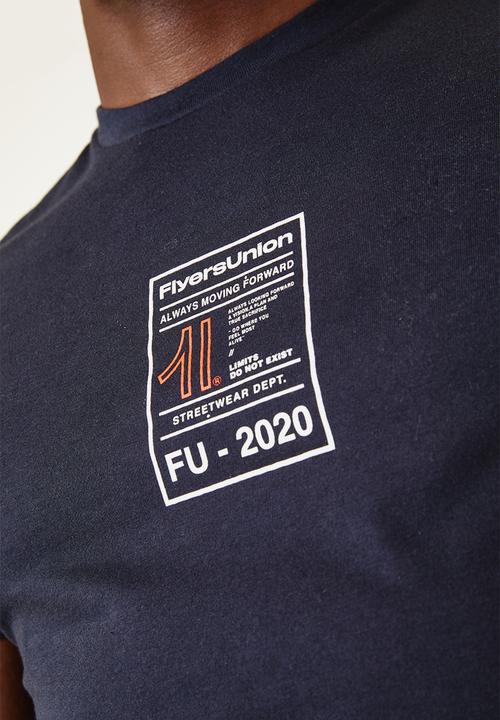 Flyersunion - Regular printed tee - navy