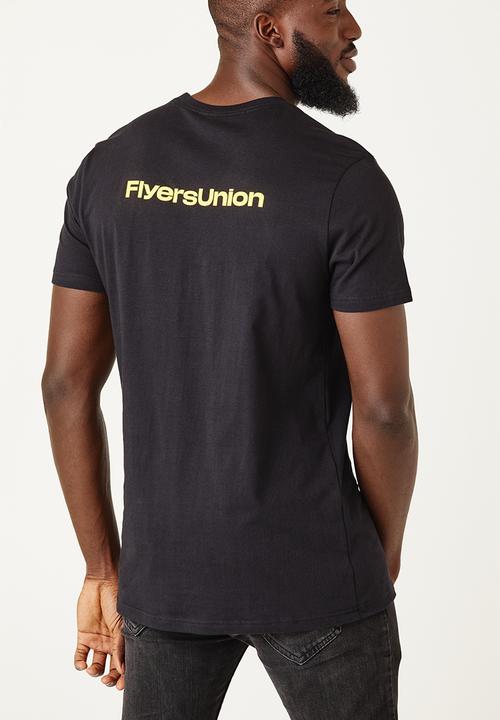 Flyersunion - Mens-regular tee with chest panel - black