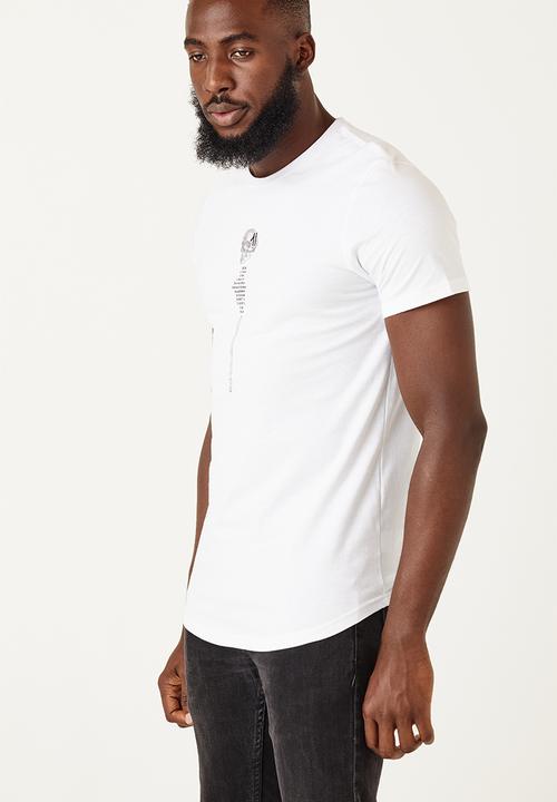 Flyersunion - Longline skull tee - white