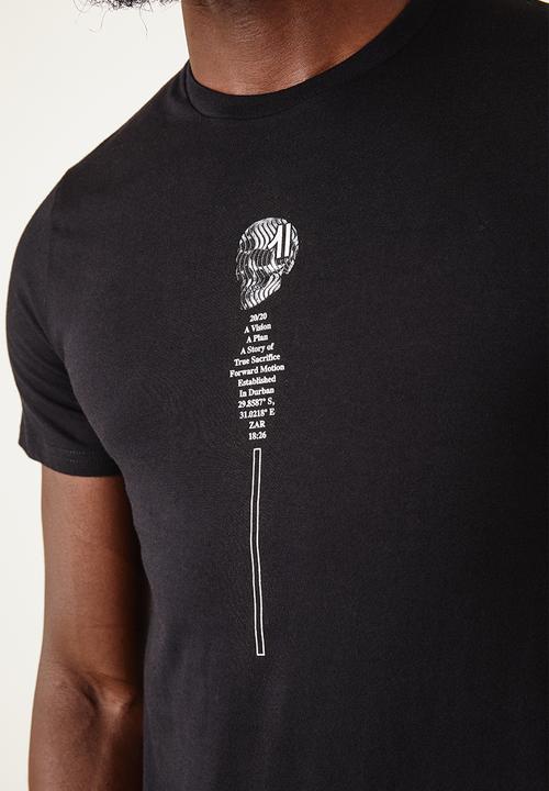 Flyersunion - Mens-longline skull tee - black