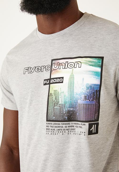 Flyersunion - Regular photographic tee - grey melange