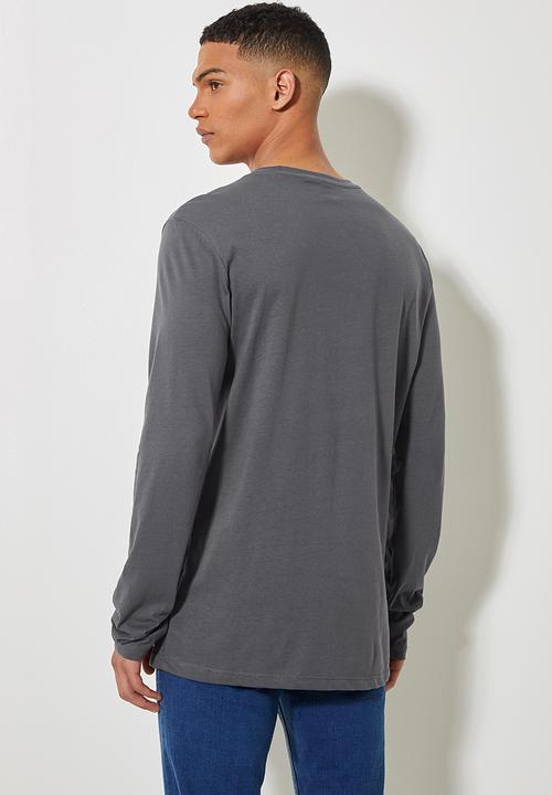Superbalist - 2 Pack Nate long sleeve crew neck tee - dark grey & mid blue 