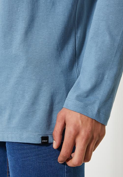 Superbalist - 2 Pack Nate long sleeve crew neck tee - dark grey & mid blue 