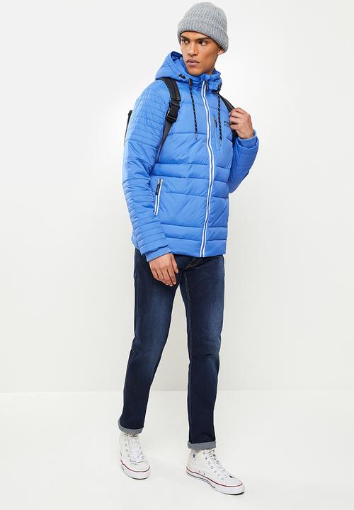 Aca Joe - Aca joe zip thru hooded jacket - blue