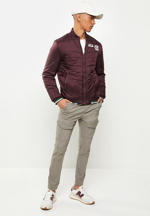 Aca Joe - Aca joe zip thru jacket - burgundy