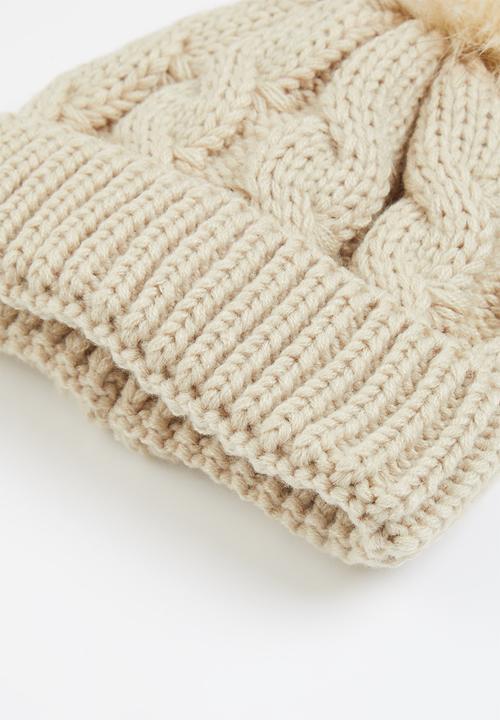 Rebel Republic - Girls pom pom beanie - beige