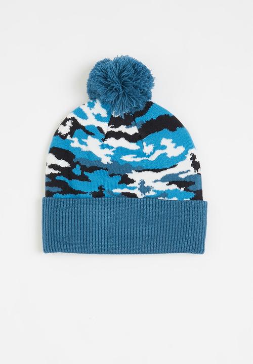 Rebel Republic - Fortnite camo beanie - blue & white 