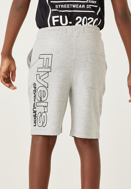 Flyersunion - Fleece knit short - grey melange