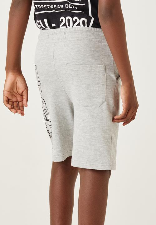 Flyersunion - Fleece knit short - grey melange