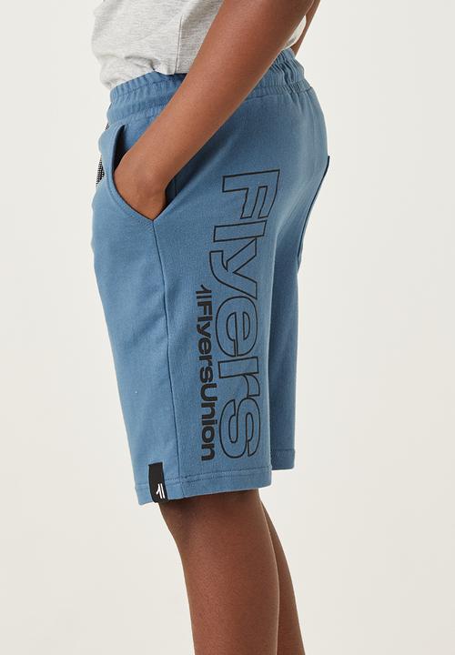 Flyersunion - Fleece knit short - denim blue
