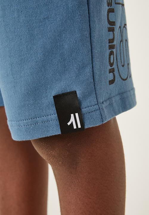 Flyersunion - Fleece knit short - denim blue