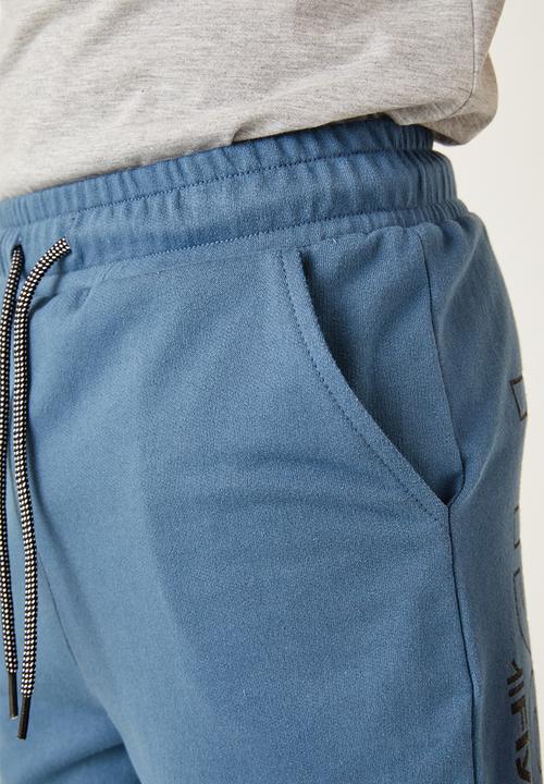 Flyersunion - Fleece knit short - denim blue