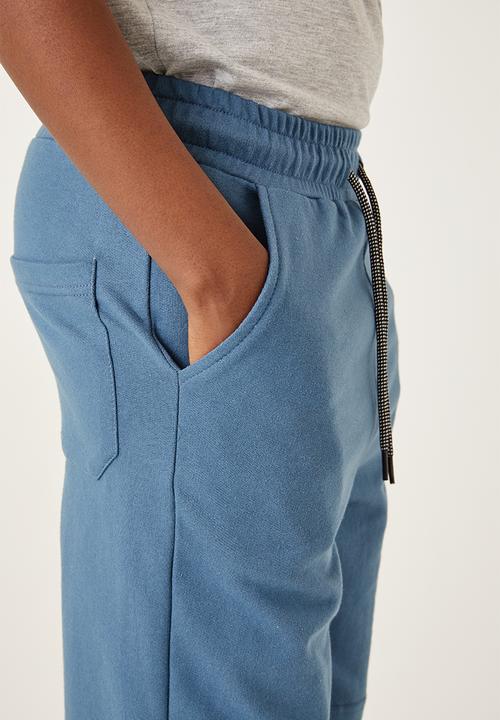 Flyersunion - Fleece knit short - denim blue