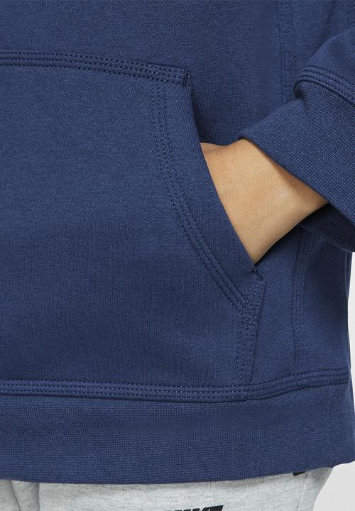 Nike - B nsw hoodie po club - mnnavy/white