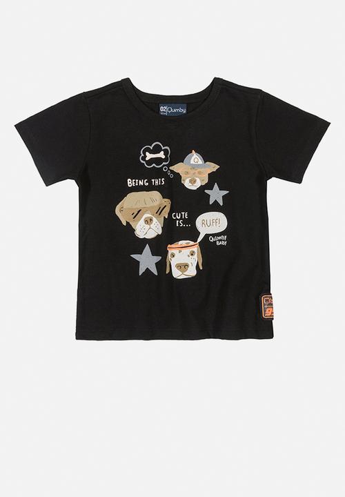 Quimby - Boys tee & camo shorts set - black & grey 