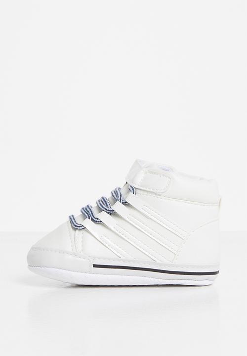 Pop Candy - Boys lace up hi-top sneaker - white