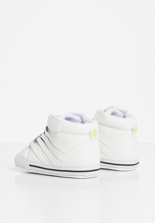 Pop Candy - Boys lace up hi-top sneaker - white