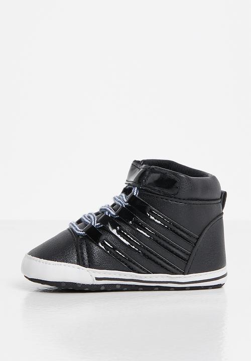 Pop Candy - Boys lace up hi-top sneaker - black