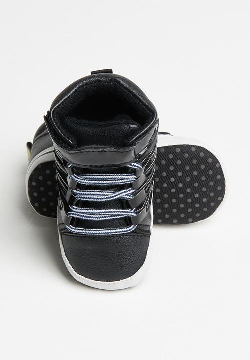 Pop Candy - Boys lace up hi-top sneaker - black