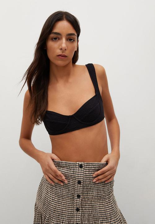 MANGO - Skirt sonia - black & neutral