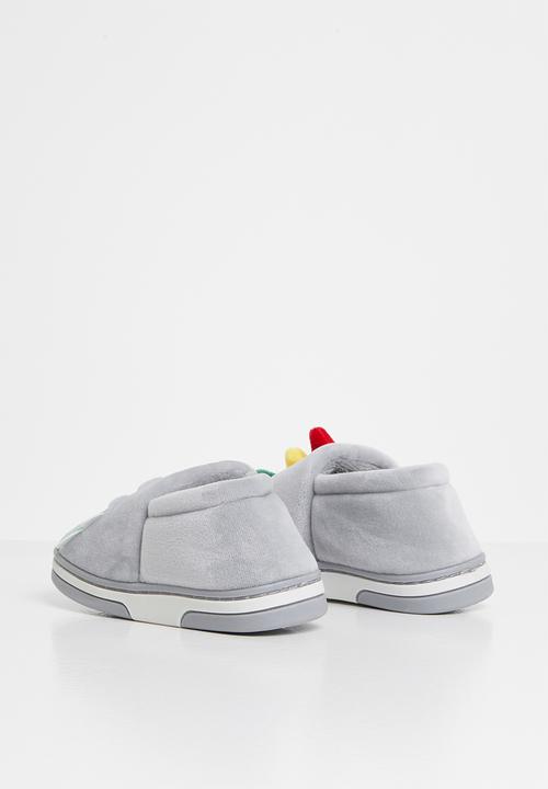Pop Candy - Boys dino slip on slippers - grey