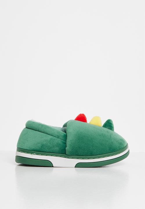 Pop Candy - Boys dino slip on slippers - green