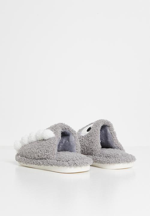 Pop Candy - Boys dino slippers - grey